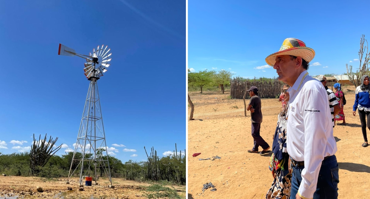 Cerrejón ha reparado y entregado un molino de viento a la comunidad Karraloutamana, ubicada en el kilómetro 73 de la línea férrea, con el objetivo de mejorar el acceso al agua de más de 370 personas de la comunidad, entre ellos, alrededor de 70 niños pertenecientes a una institución educativa.