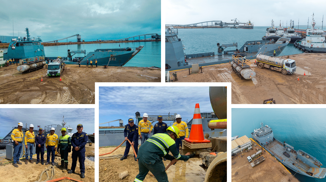 Cerrejón entrega 40.000 galones de agua potable a buque de la armada nacional para apoyar a las comunidades de la alta Guajira
