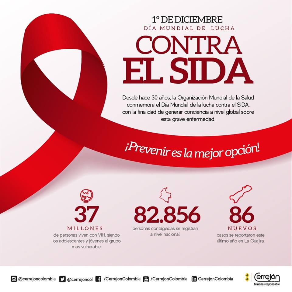 Listón Rojo. Día Mundial Contra El SIDA El 1 De Diciembre De 2015
